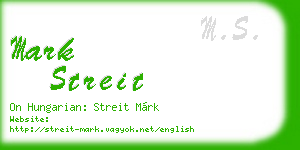 mark streit business card