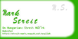 mark streit business card